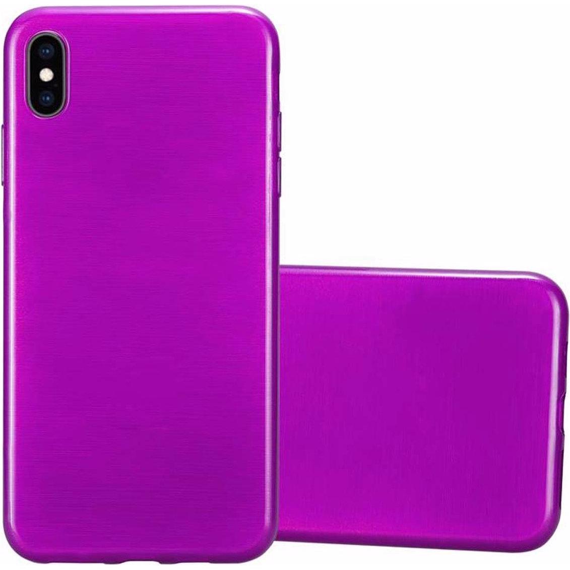 Cadorabo TPU Brushed Cover (Apple iPhone XS Max), Smartphone Hülle, Violett