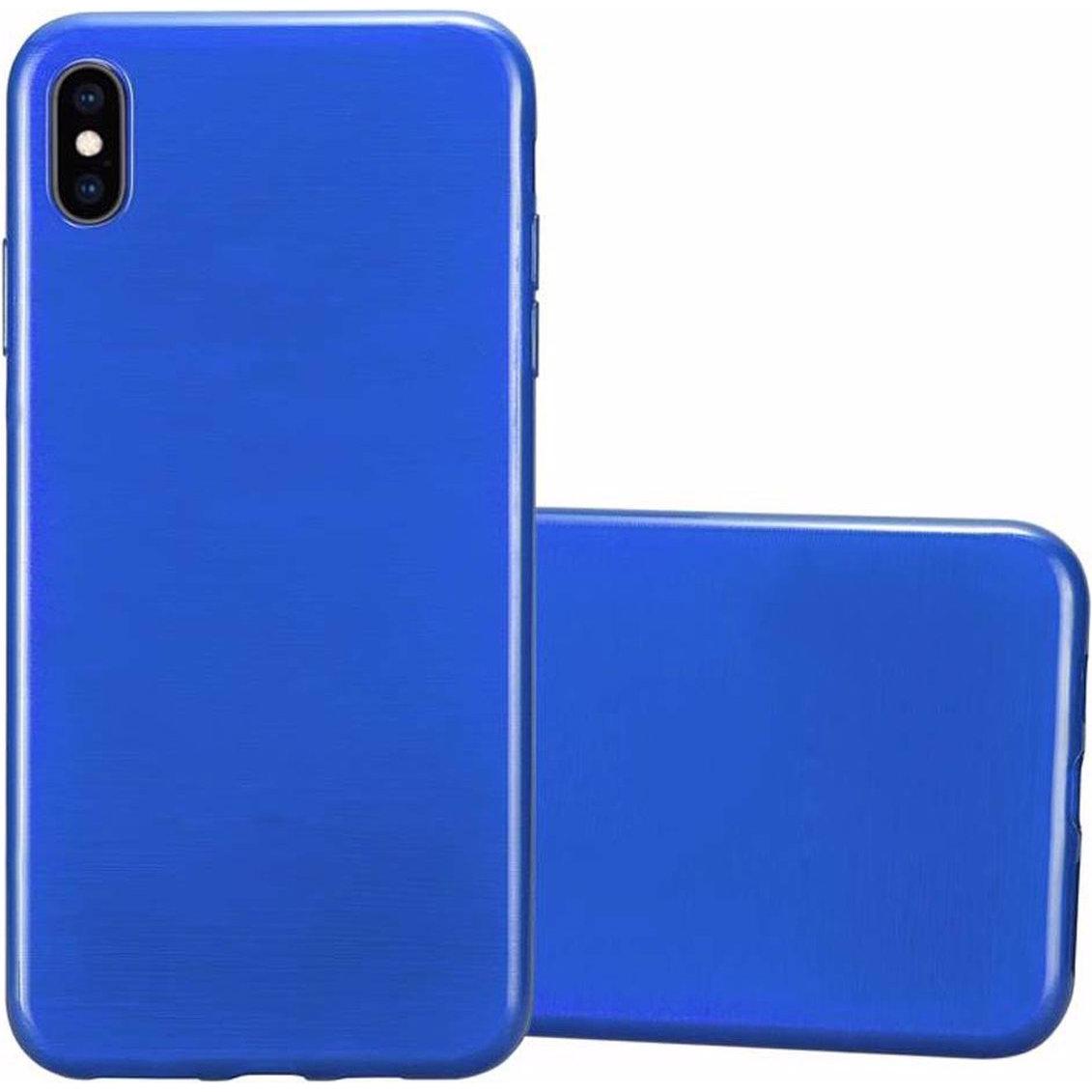 Cadorabo TPU Brushed Cover (Apple iPhone XS Max), Smartphone Hülle, Blau