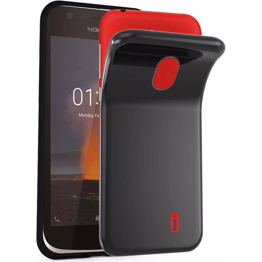 Cadorabo TPU Ultra Slim AIR Cover (Nokia 1), Smartphone Hülle, Schwarz