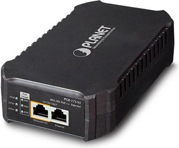 Actual product image Planet POE-175-95 - IEEE 802.3bt - 10/100/1000Base-T(X) - Cat6 - Black - 100 - 240 V