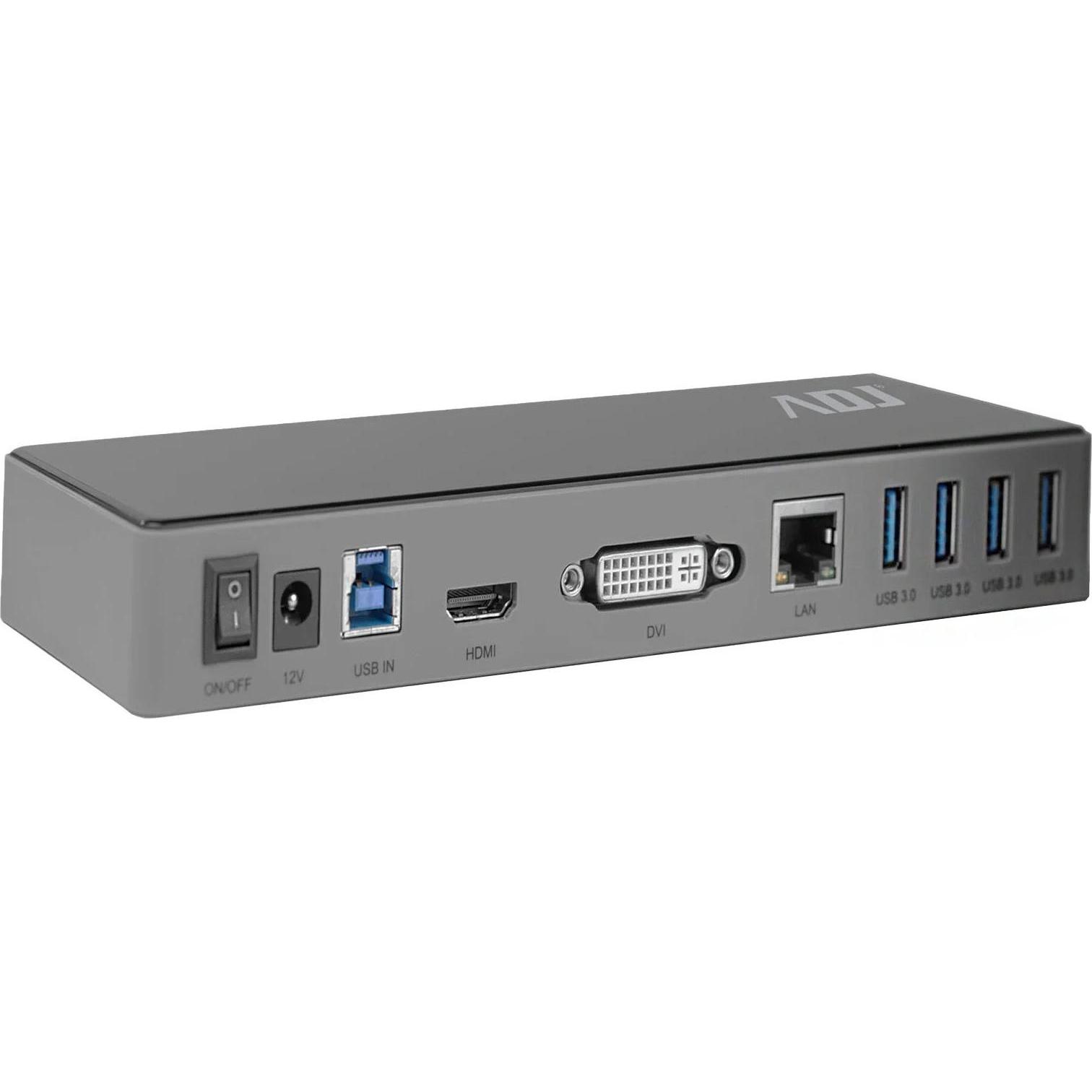 ADJ DOCKING STATION 13IN1 USB3.0 XENA HDMI+DVI+LAN+6*USB+3.5MM AUDIOVIDEO (13 Ports) (143-00026)