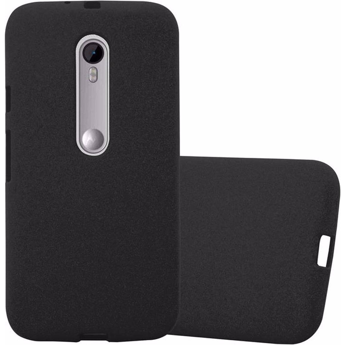 Cadorabo TPU Frosted Cover (Motorola Moto G3), Smartphone Hülle, Schwarz