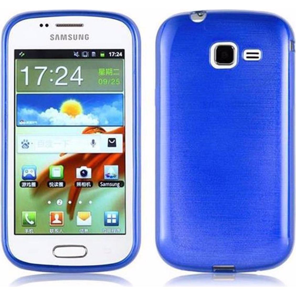 Cadorabo TPU Brushed Cover (Samsung Galaxy Trend), Smartphone Hülle, Blau