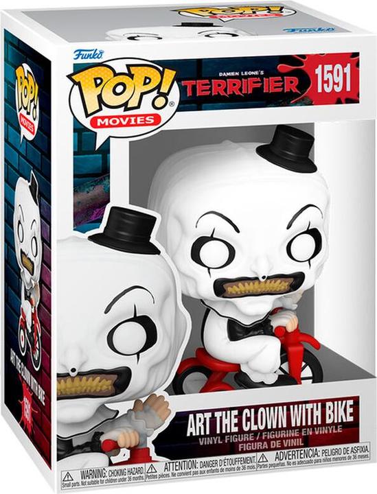 Actual product image Funko Terrifier POP! movies vinyl figurine Art the Clown w/bike 9 cm