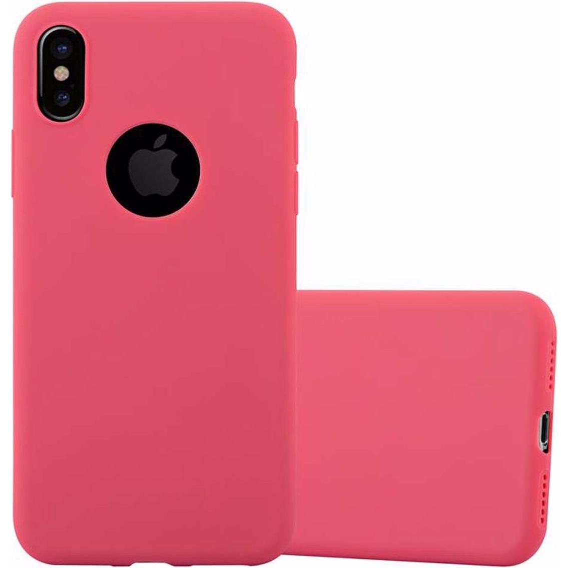 Cadorabo TPU Candy Cover (Apple iPhone XS Max), Smartphone Hülle, Rot