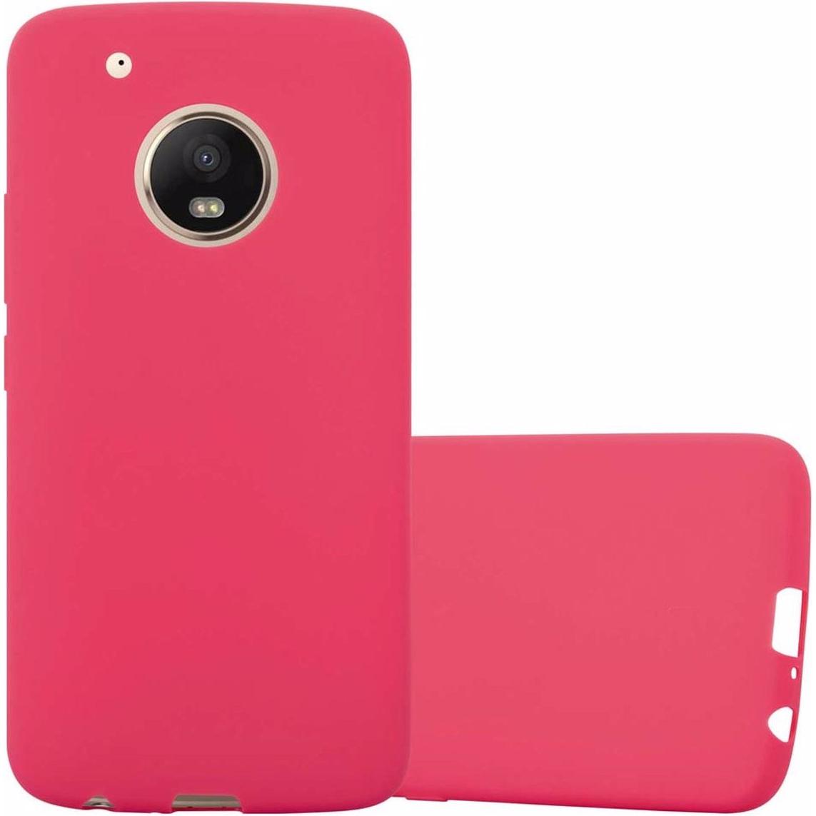 Cadorabo TPU Candy Cover (Motorola Moto G5 Plus), Smartphone Hülle, Rot