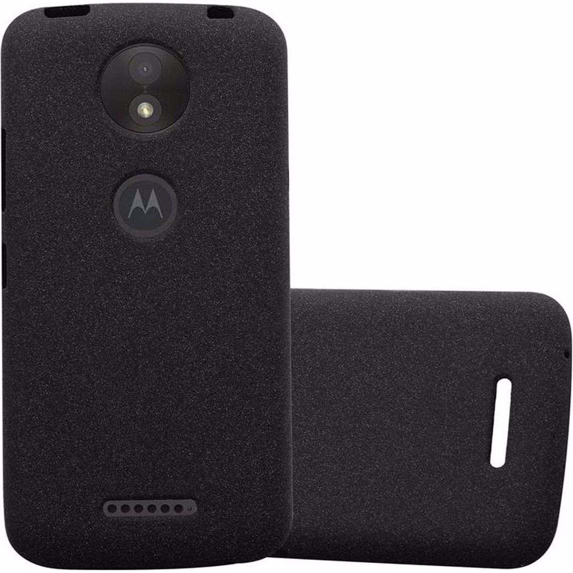 Cadorabo TPU Frosted Cover (Motorola Moto C Plus), Smartphone Hülle, Schwarz