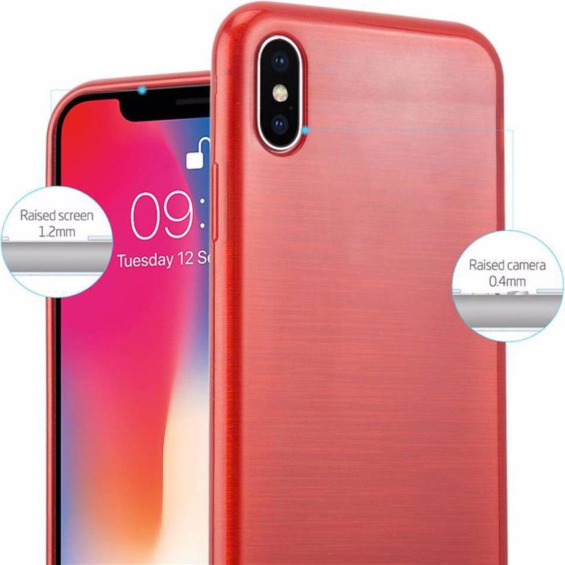 Thumbnail - Cadorabo TPU Brushed Cover (Apple iPhone X), Smartphone Hülle, Rot