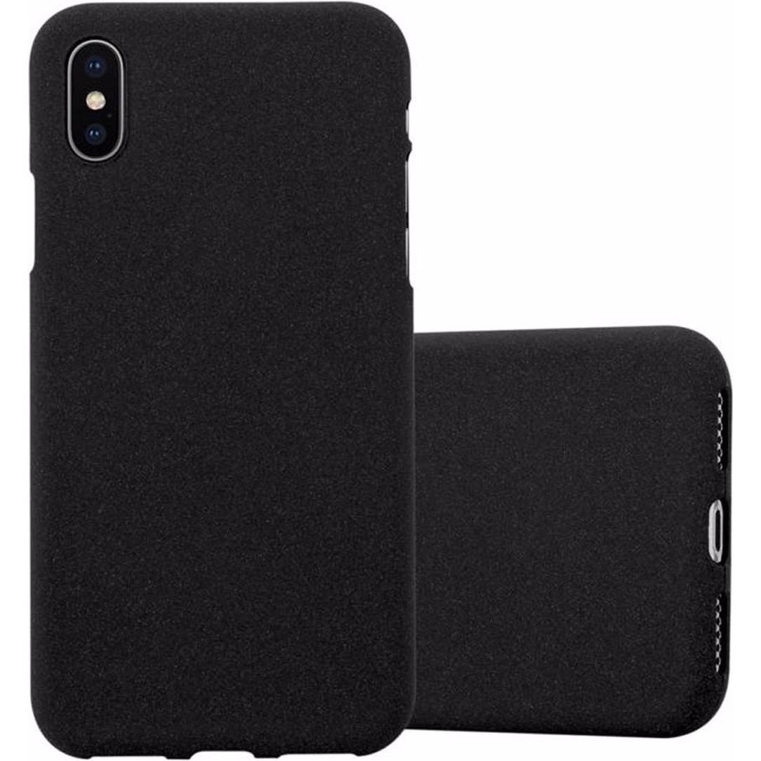 Cadorabo TPU Frosted Cover (Apple iPhone X), Smartphone Hülle, Schwarz