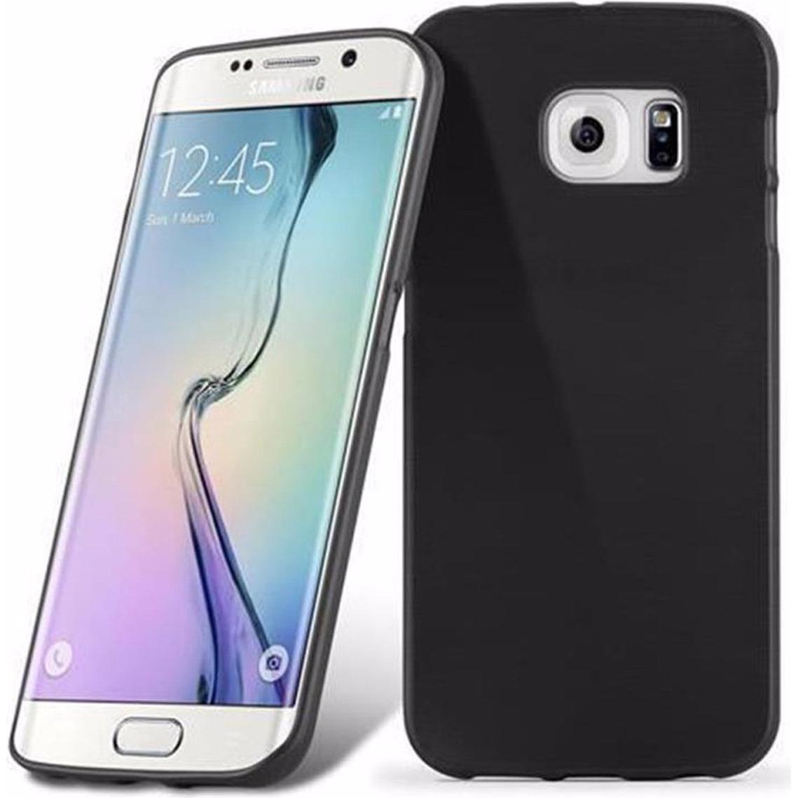 Cadorabo TPU Brushed Cover (Samsung Galaxy S6 Edge), Smartphone Hülle, Schwarz