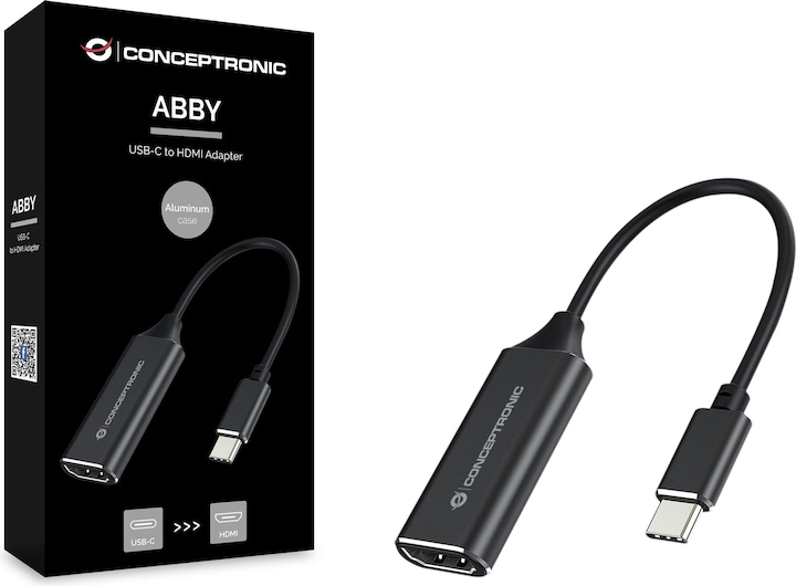 Image du produit Conceptronic Câble adaptateur USB-C -> adaptateur HDMI St/Bu (USB-C, HDMI, 19.80 cm)