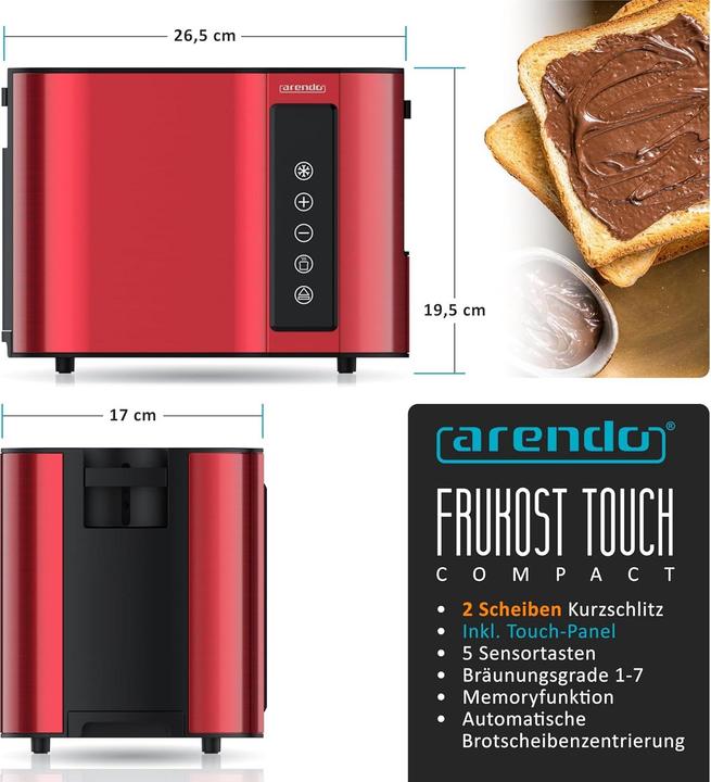 Produktbild Arendo Frukost Touch Compact Toaster