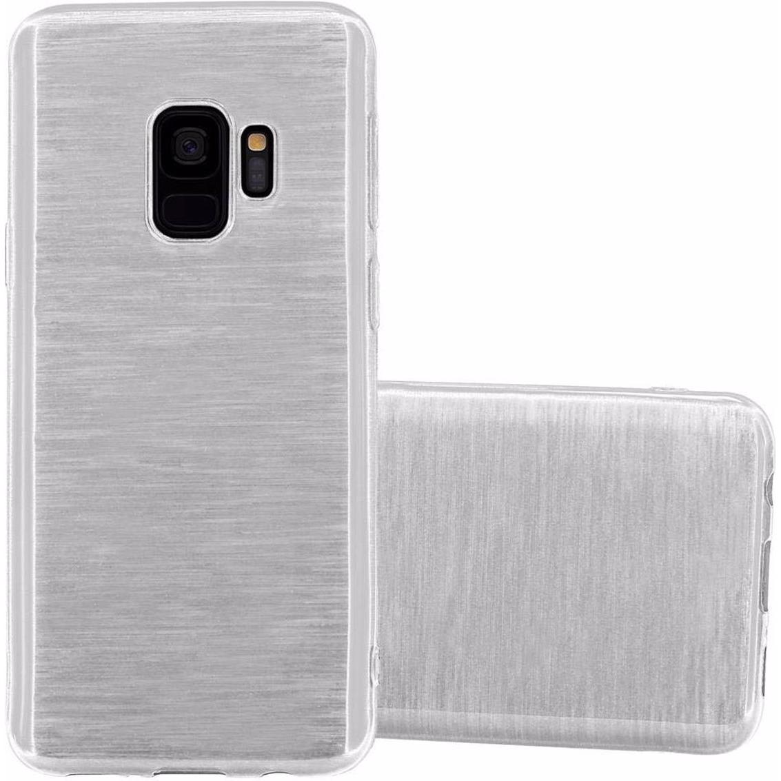 Cadorabo TPU Brushed Cover (Samsung Galaxy S9+), Smartphone Hülle, Silber