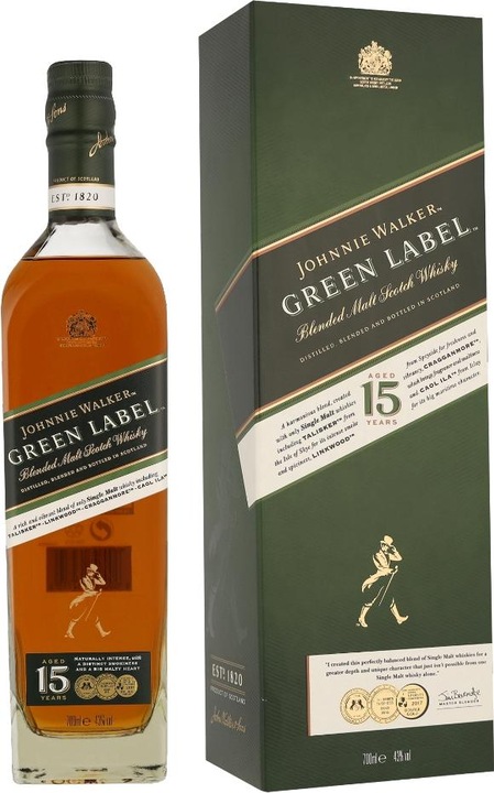 Image du produit Johnnie Walker label vert (Whisky mélangé, Scotch Whisky, 1 x 70 cl)