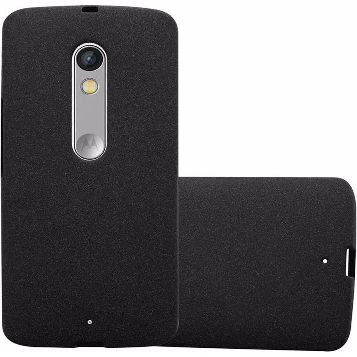 Cadorabo TPU Frosted Cover (Motorola Moto X Play), Smartphone Hülle, Schwarz