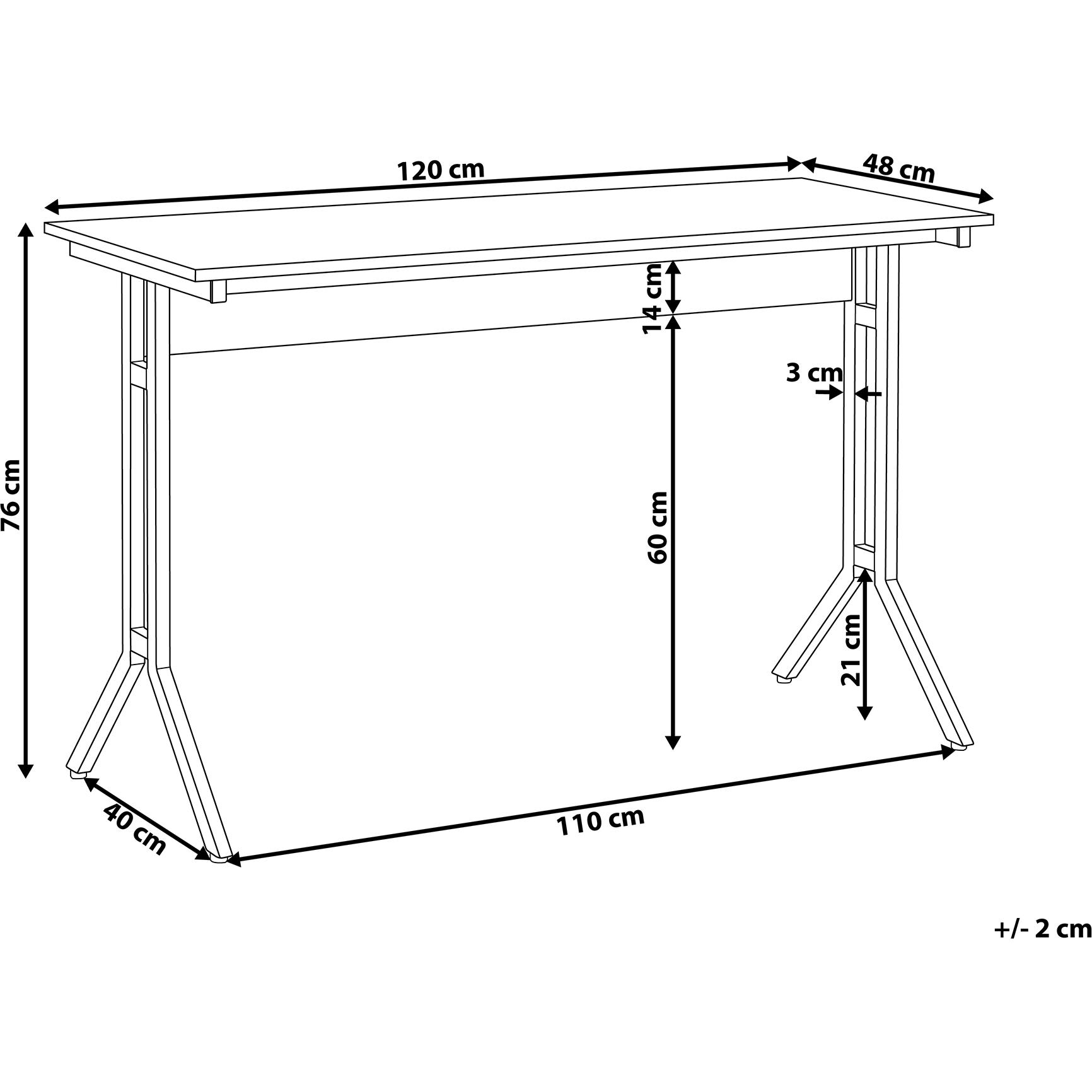 Thumbnail - Beliani, Schreibtisch, Schreibtisch dunkler Holzfarbton 120 x 48 cm CREEK