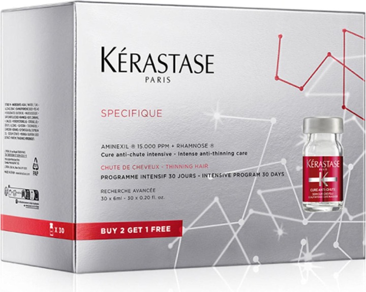Kérastase Spécifique Cure Anti-Chute, Anti-Haarausfall Kur 3 x 10*6 (180 ml)