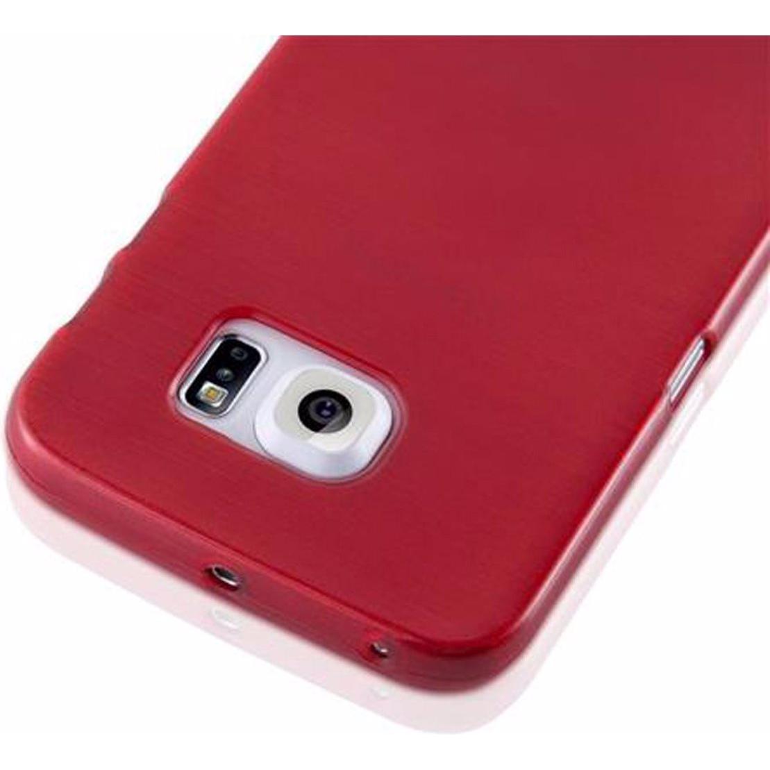 Thumbnail - Cadorabo TPU Brushed Cover (Samsung Galaxy S6 Edge), Smartphone Hülle, Rot