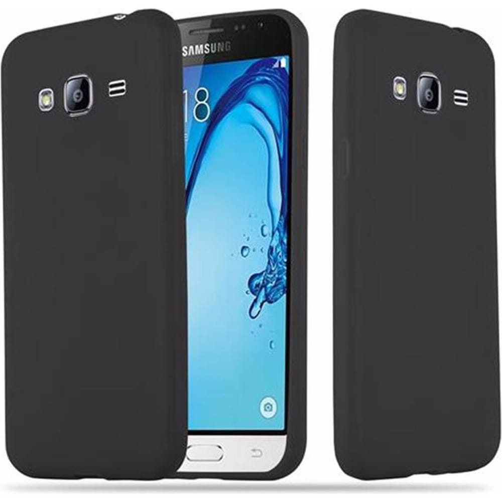 Cadorabo TPU Candy Cover (Samsung Galaxy J3), Smartphone Hülle, Schwarz