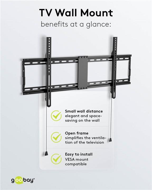 Actual product image Goobay Basic Fixed (Wall, 75 kg, 43" - 100")