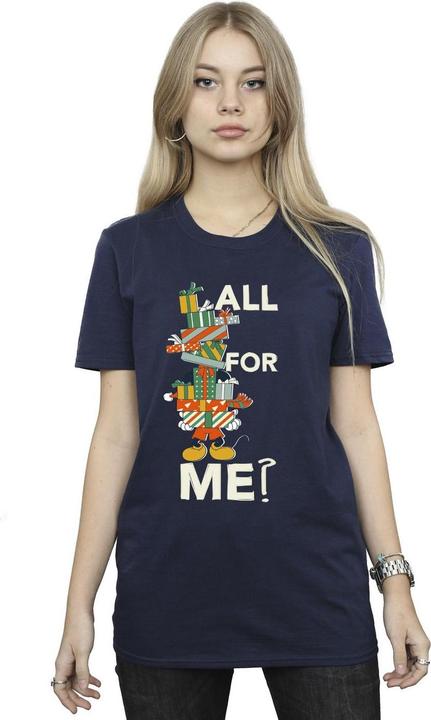 Actual product image Disney Womens/Ladies Mickey Mouse Presents All For Me Cotton Boyfriend T-Shirt (4XL)