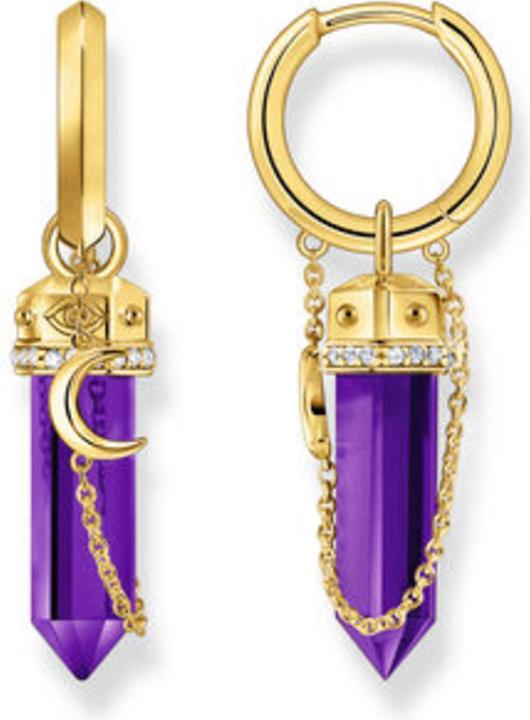 Immagine prodotto Thomas Sabo Orecchini a cerchio in finta ametista placcati in oro con ciondolo (Argento 925/argento)