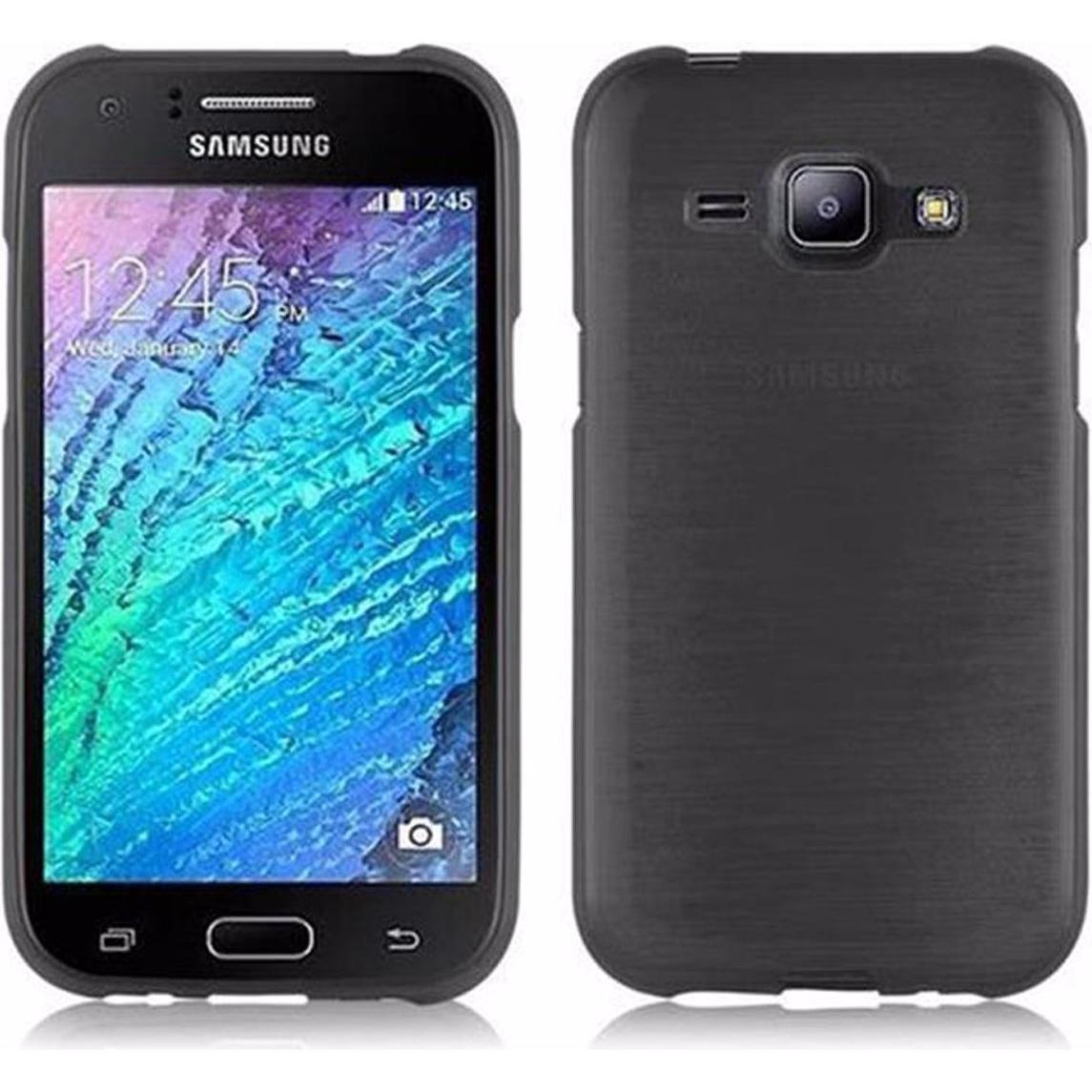 Cadorabo TPU Brushed Cover (Samsung Galaxy J1), Smartphone Hülle, Schwarz