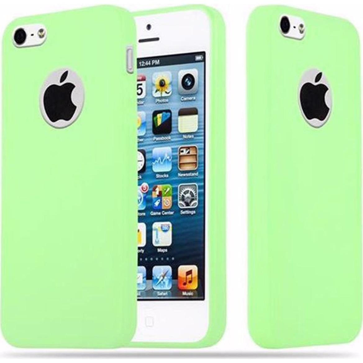 Cadorabo TPU Candy Cover (Apple iPhone 5), Smartphone Hülle, Grün