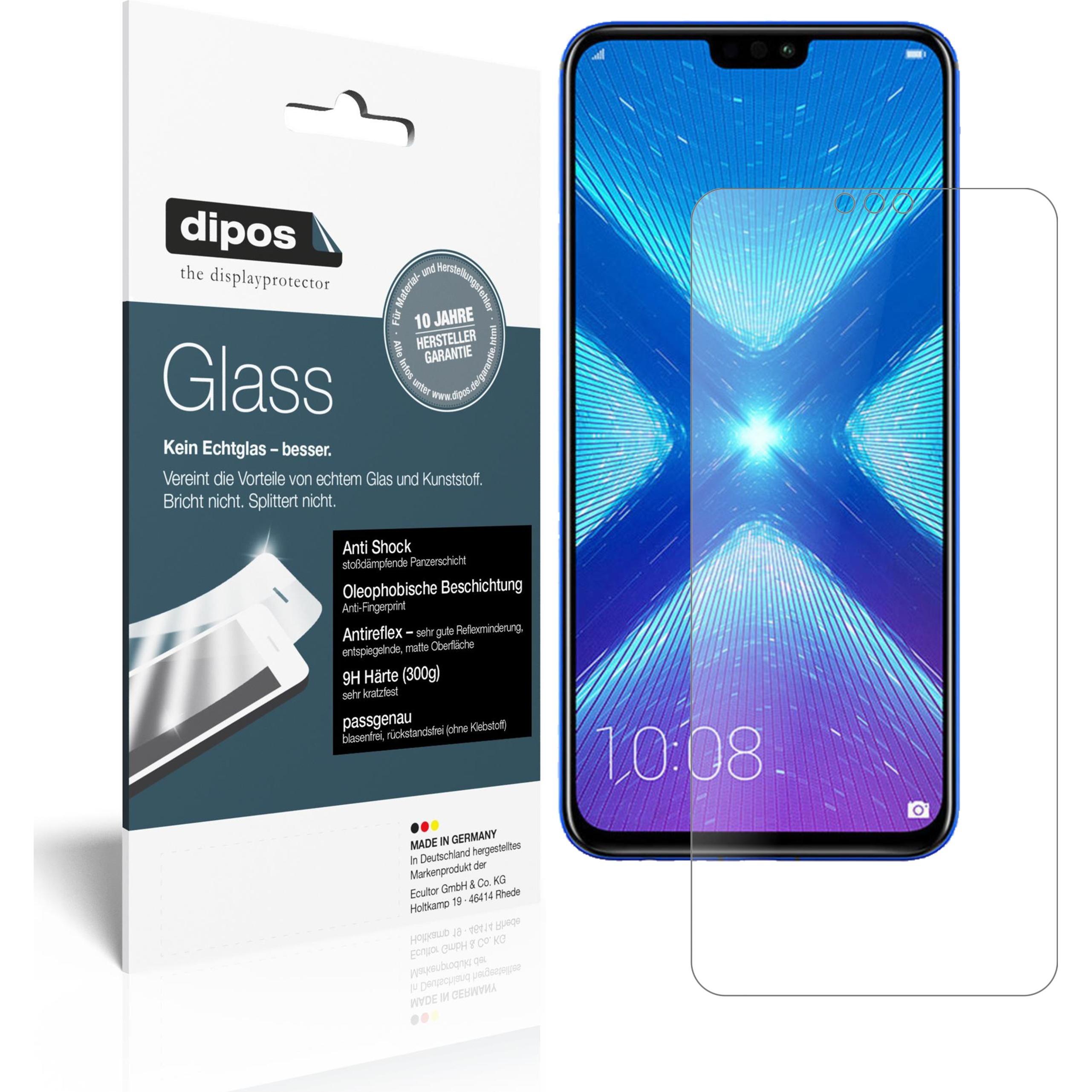Dipos Displayschutz Anti-Shock (2 Stück, Honor 8X), Smartphone Schutzfolie, Transparent