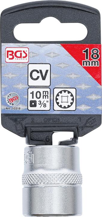 Produktbild BGS Steckschlüssel-Einsatz Gear Lock Antrieb Innenvierkant 10 mm (3/8") SW 18 mm (18 mm)