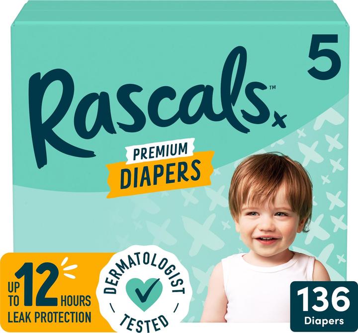 Rascals Premium (Size 5, Monthly box, 136 pcs.)