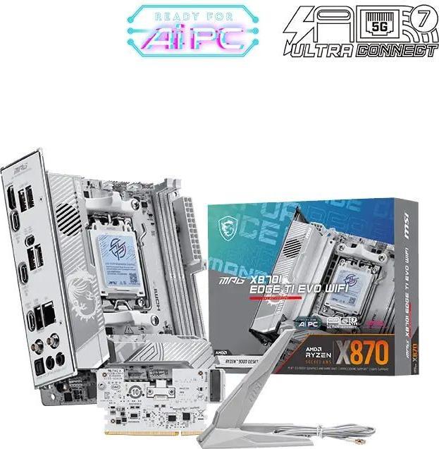 Produktbild MSI MPG X870I EDGE Ti Evo Wifi (X870,AM5,ATX,DDR5) (AM5, AMD X870, AMD X870E, Mini-ITX)