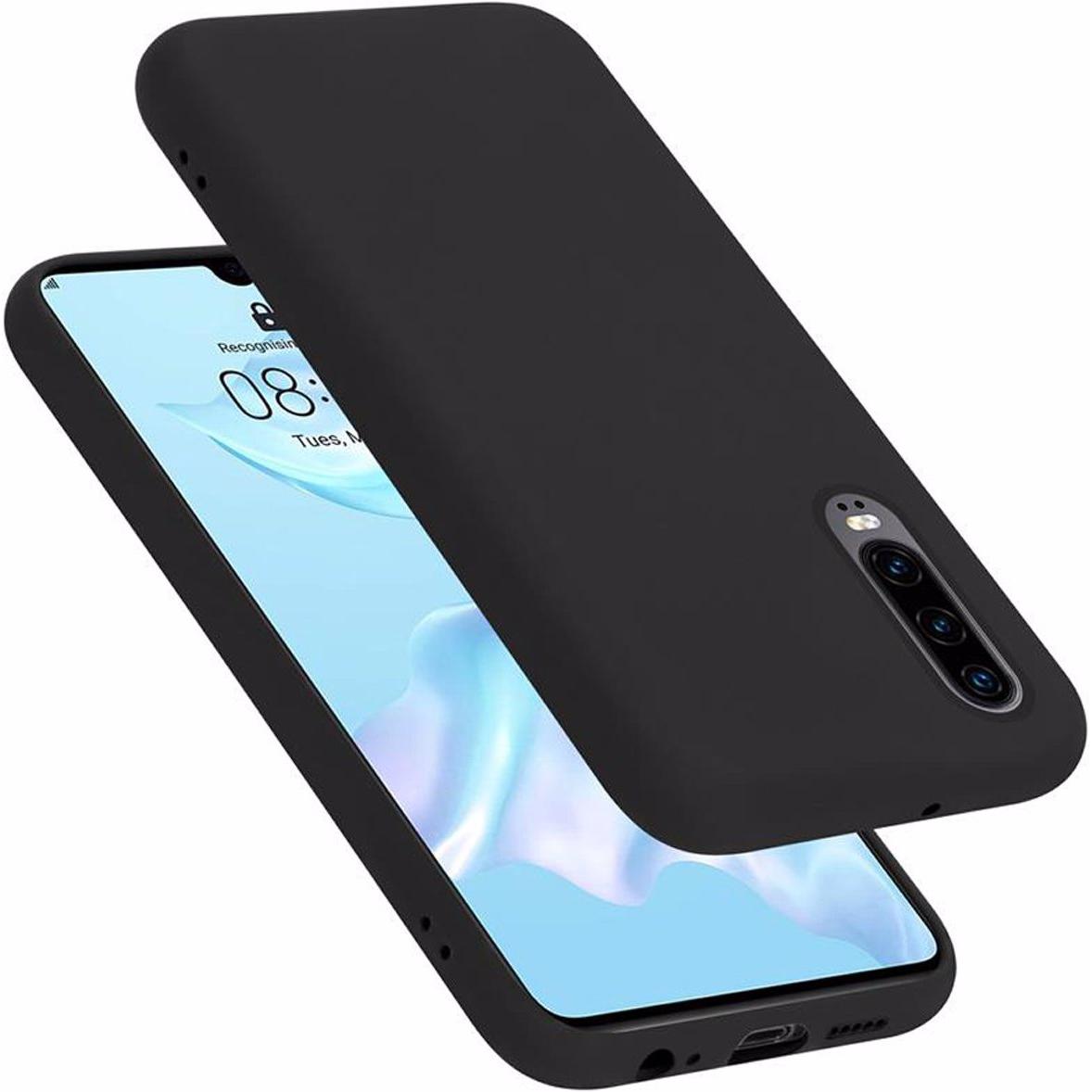 Thumbnail - Cadorabo TPU Liquid Silicone Case Cover (Huawei P30), Smartphone Hülle, Schwarz