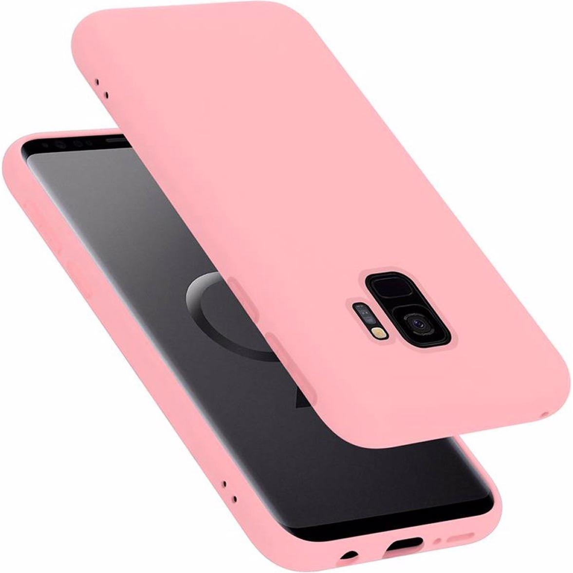Cadorabo TPU Liquid Silicone Case Cover (Samsung Galaxy S9+), Smartphone Hülle, Rosa