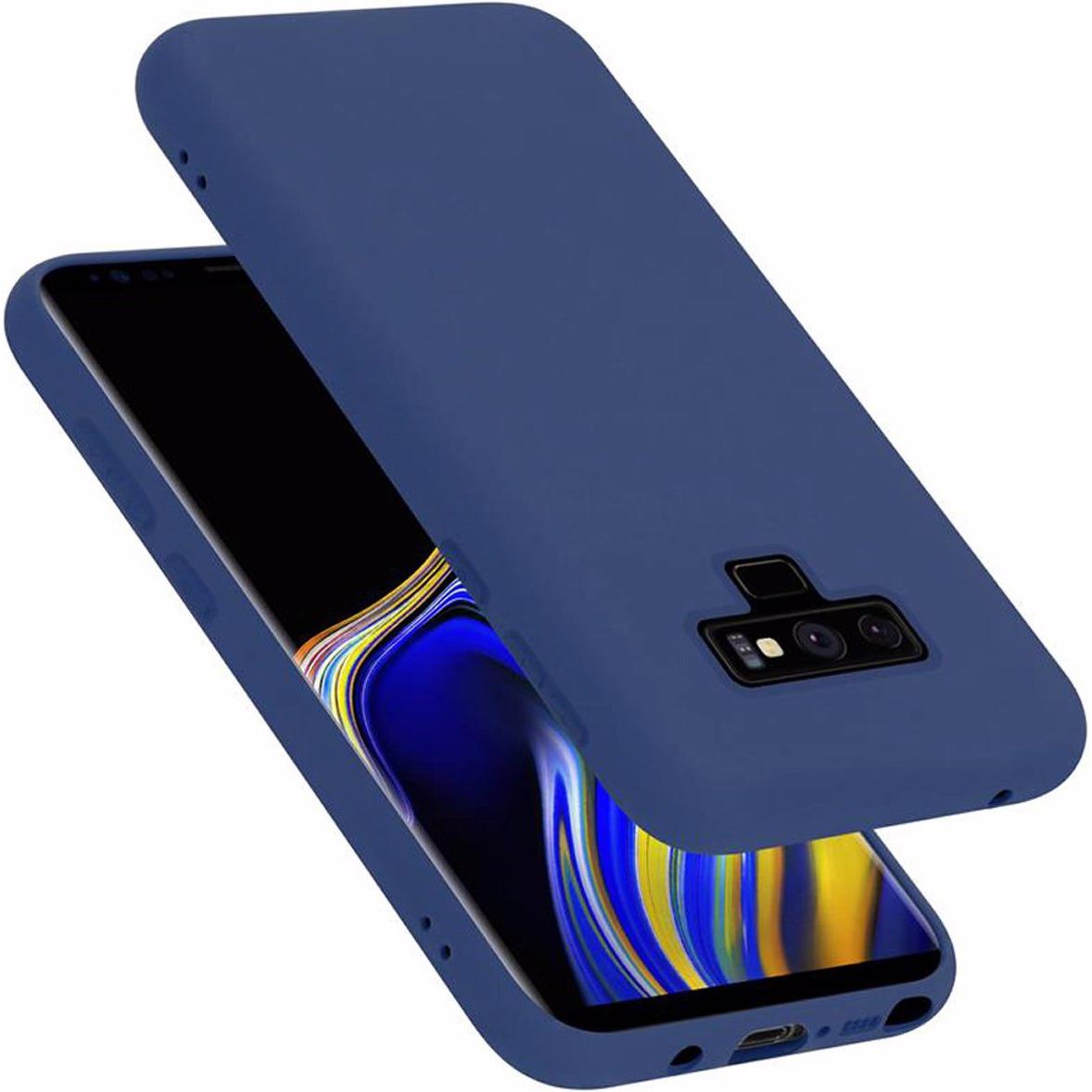Cadorabo TPU Liquid Silicone Case Cover (Samsung Galaxy Note 9), Smartphone Hülle, Blau