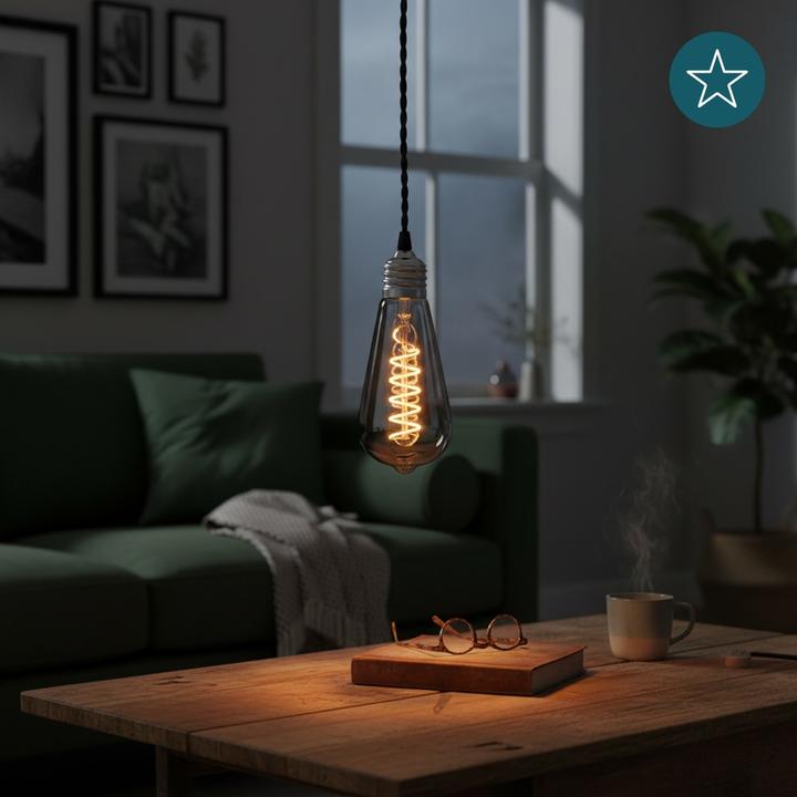 Immagine prodotto Luxula Lampada a filamento LED, SPIRALE, Pera, E27, 4W, 40lm, 1800K, dimmerabile (E27, 40 lm, 1 x)