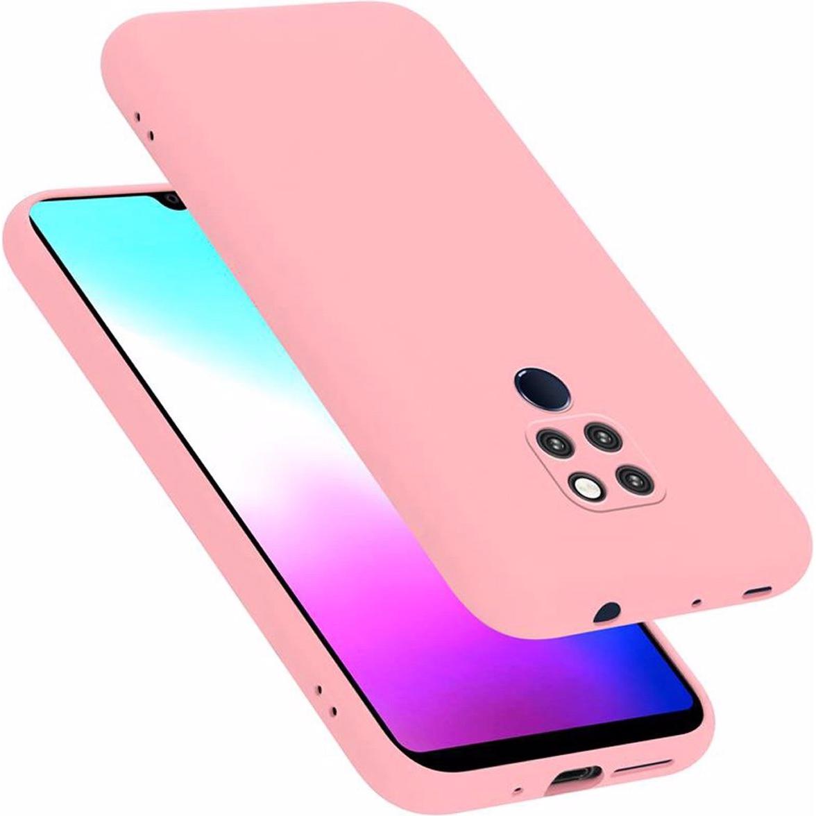 Cadorabo TPU Liquid Silicone Case Cover (Huawei Mate 20), Smartphone Hülle, Rosa