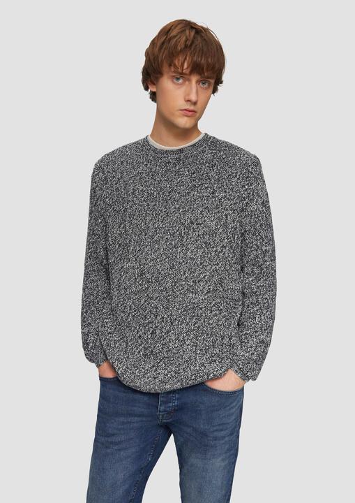 Produktbild S.Oliver Strickpullover Strickpullover mit Rippstruktur (M)