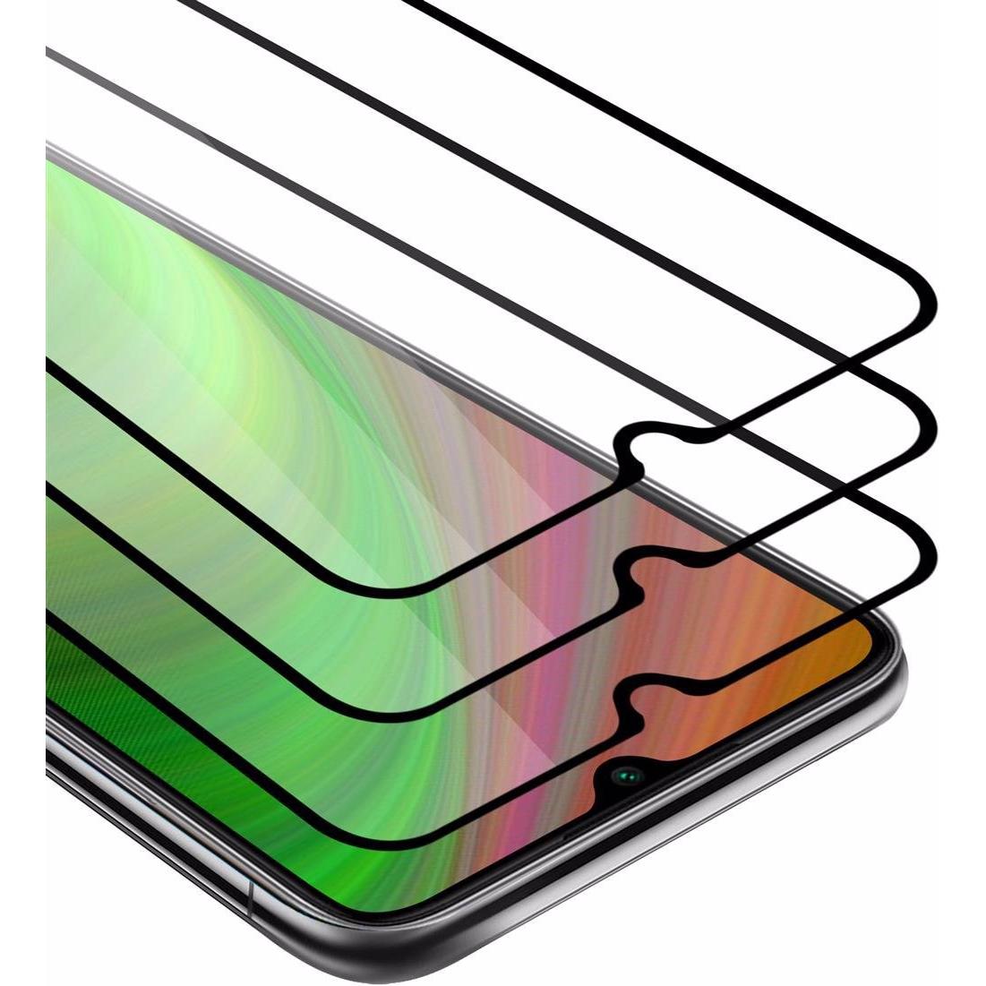 Cadorabo Vollbild Displayschutzglas (3 Stück, Vivo Y20s), Smartphone Schutzfolie, Schwarz