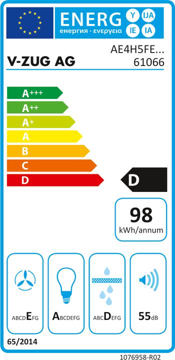 Energie-Label V-Zug 6106600003 (Unterbauhaube)
