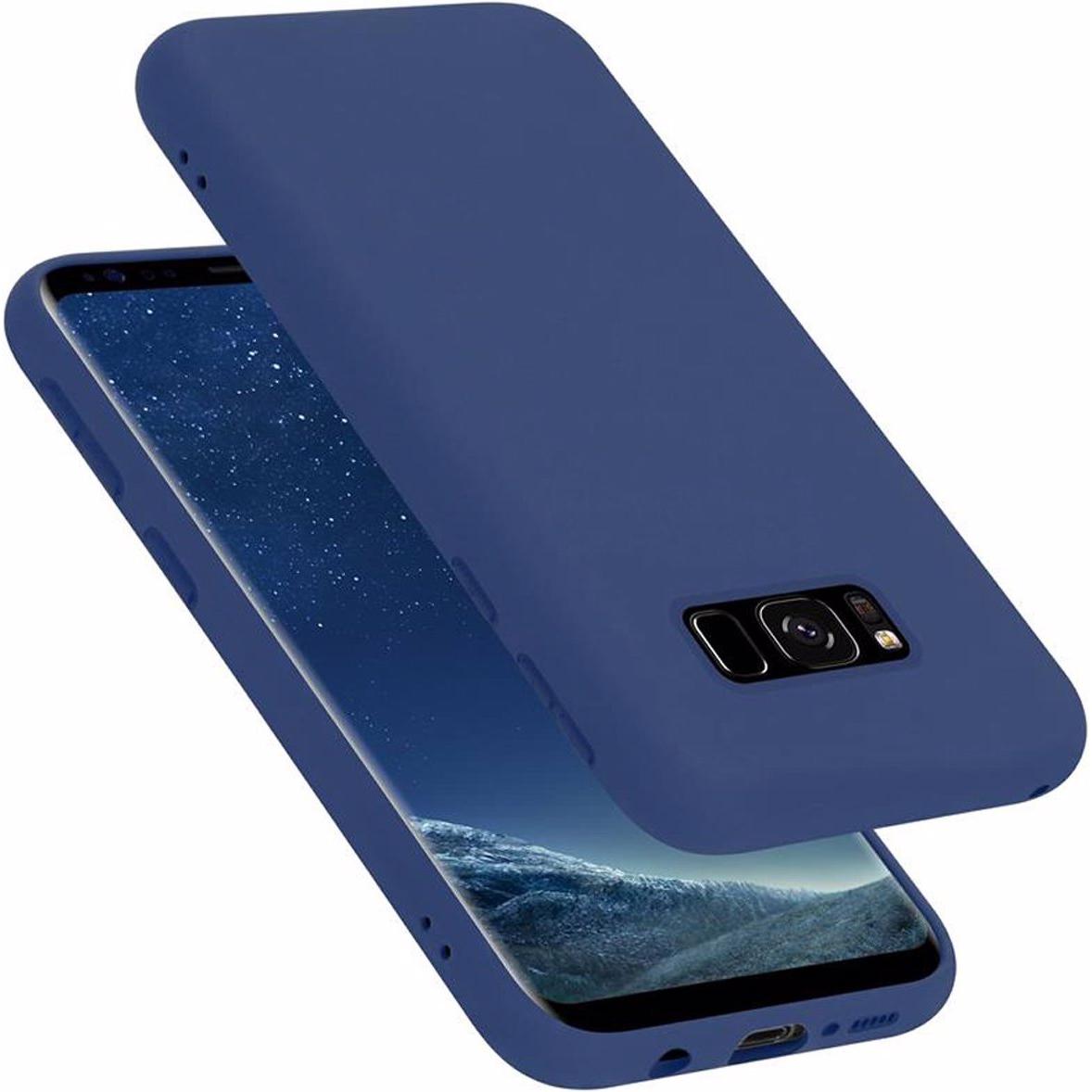 Cadorabo TPU Liquid Silicone Case Cover (Samsung Galaxy S8+), Smartphone Hülle, Blau
