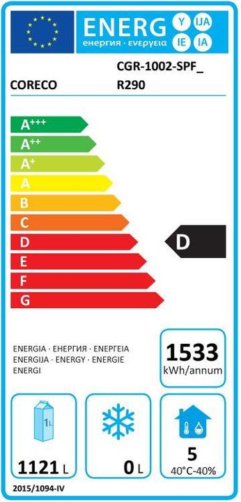 Energie-Label Gastro Hero Kühlschrank PROFI GN / Superior