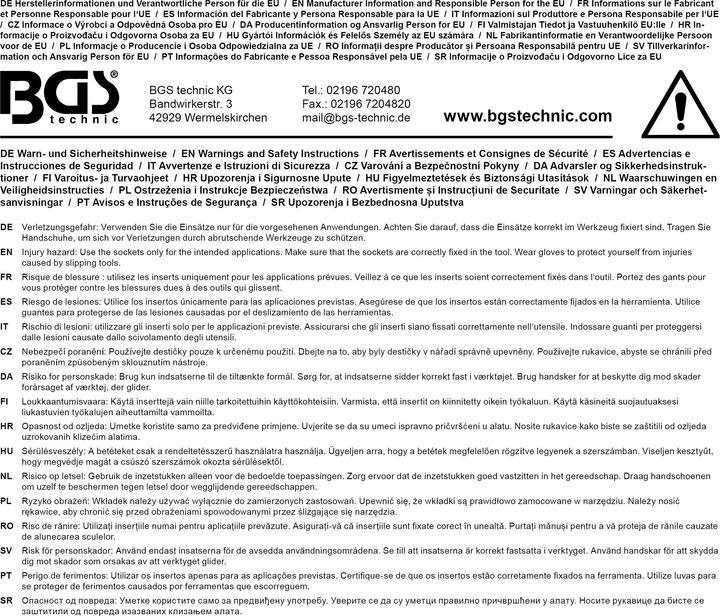 Immagine prodotto BGS Serie di bussole esagonali, profonde 10 mm (3/8") dimensioni in pollici 11 pz. (11 mm)