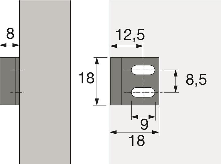Actual product image Hettich Insert striking plate 1807