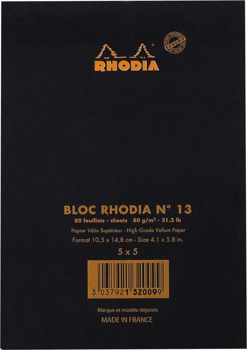 Image du produit Rhodia Bases (A6, Quadrillé, Couverture souple)