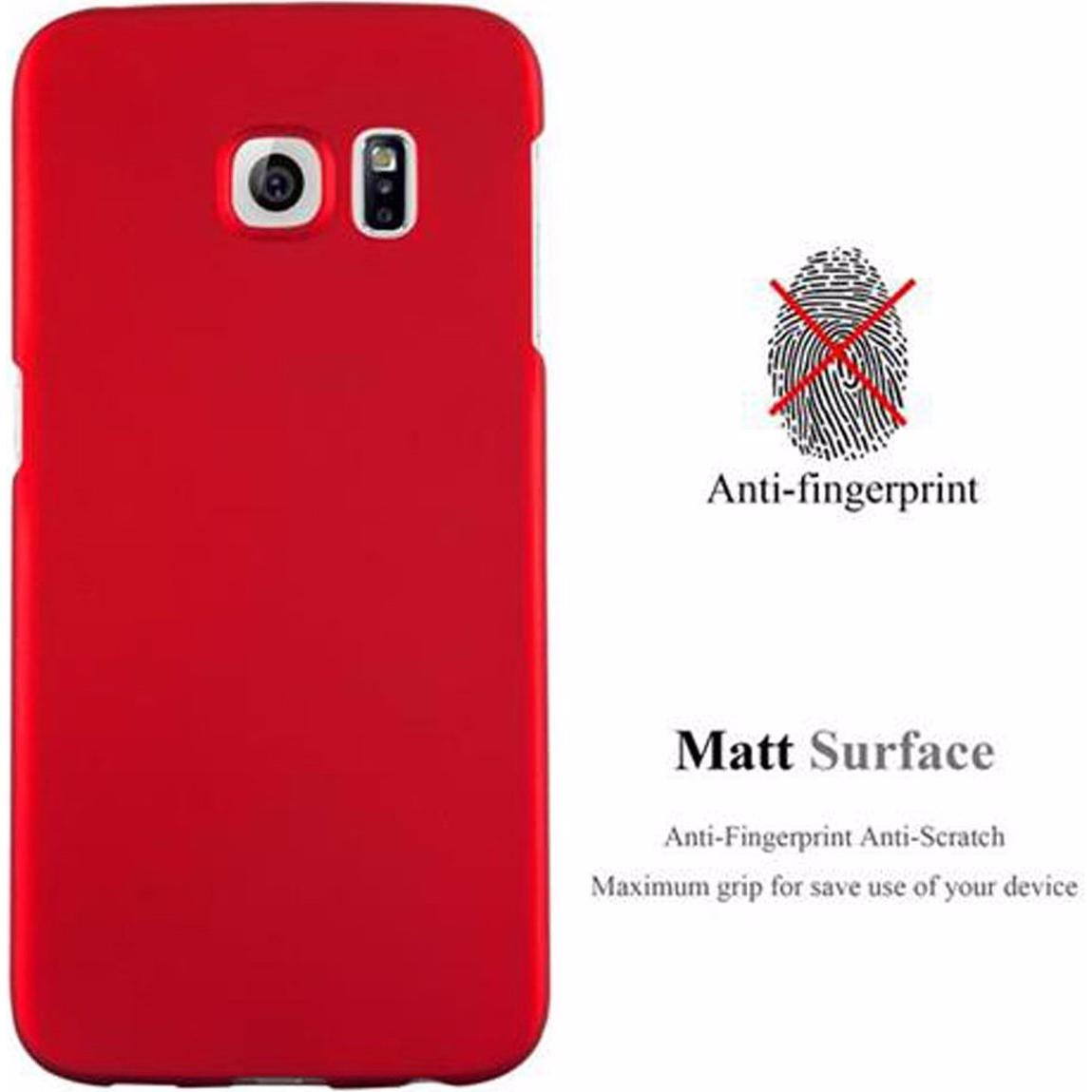 Thumbnail - Cadorabo Hard Cover Matt Metall Cover (Samsung Galaxy S6 Edge), Smartphone Hülle, Rot