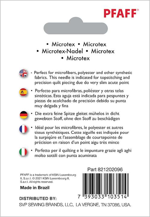 Energy Label Pfaff PF MICROTEX NEEDLE range 5PK