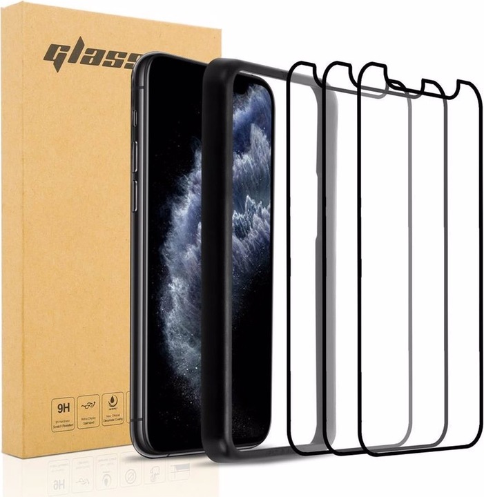 Produktbild Cadorabo Vollbild Displayschutzglas mit Einbauhilfe (3 Stück, Apple iPhone 11 Pro Max)