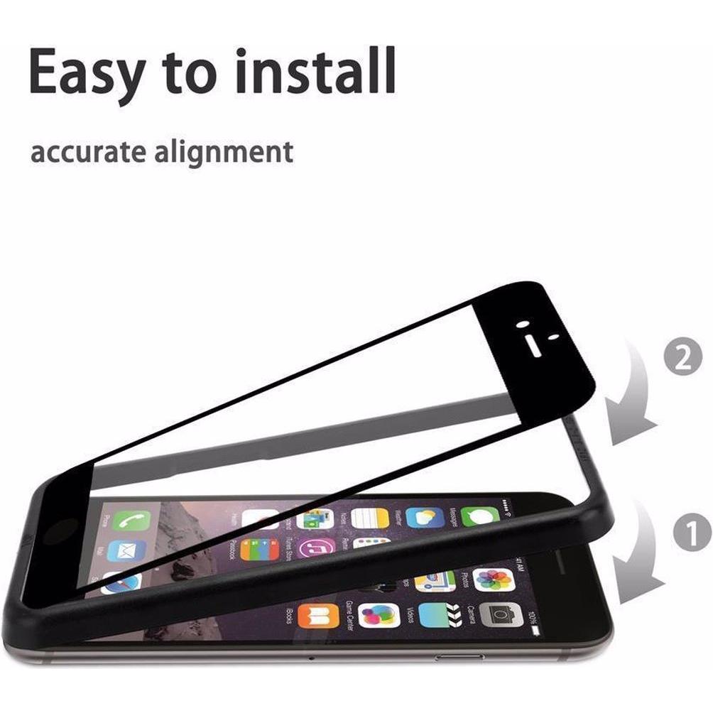 Thumbnail - Cadorabo Vollbild Displayschutzglas mit Einbauhilfe (3 Stück, Apple iPhone 6), Smartphone Schutzfolie, Schwarz