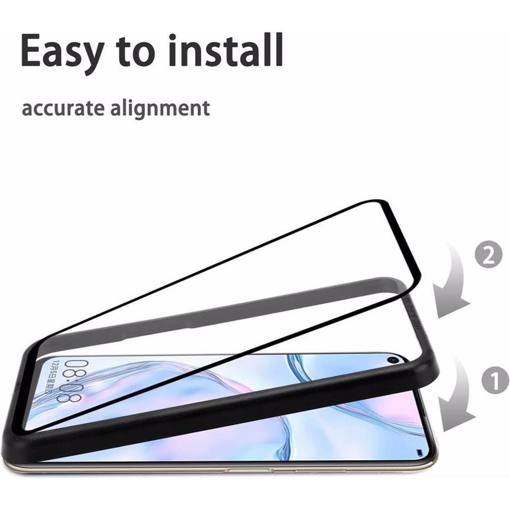Thumbnail - Cadorabo Vollbild Displayschutzglas mit Einbauhilfe (3 Stück, Huawei Nova 6 SE, Huawei P40 Lite, Huawei Nova 7i), Smartp...
